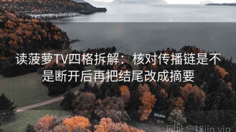 读菠萝TV四格拆解：核对传播链是不是断开后再把结尾改成摘要