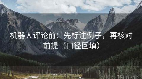 机器人评论前：先标注例子，再核对前提（口径回填）