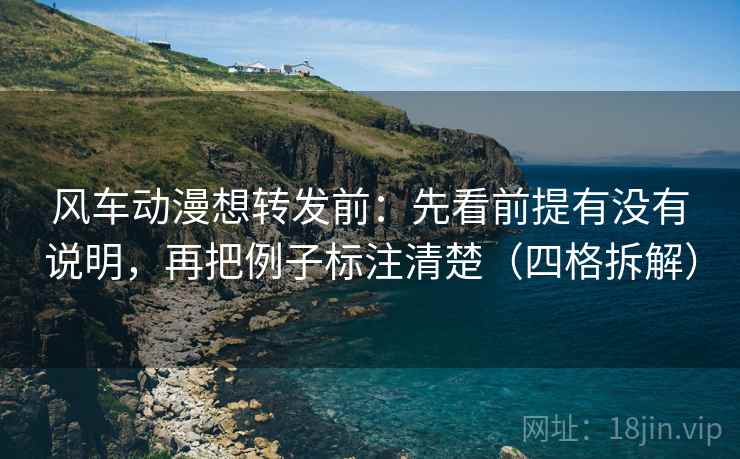 风车动漫想转发前：先看前提有没有说明，再把例子标注清楚（四格拆解）