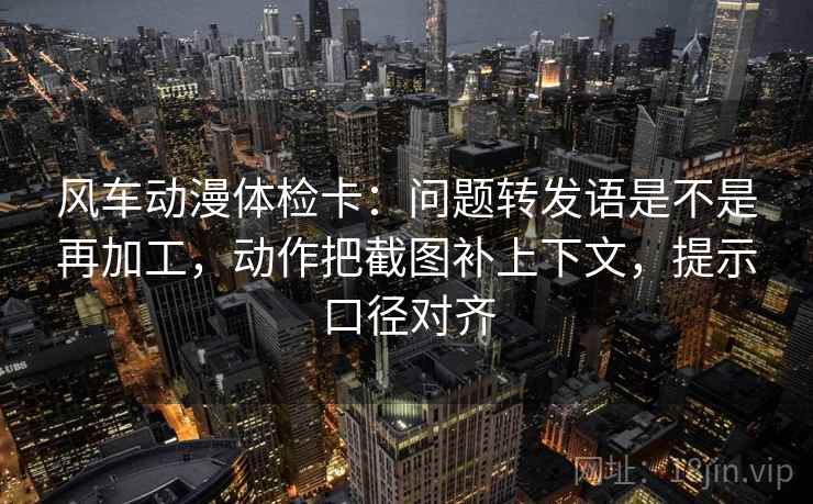 风车动漫体检卡：问题转发语是不是再加工，动作把截图补上下文，提示口径对齐